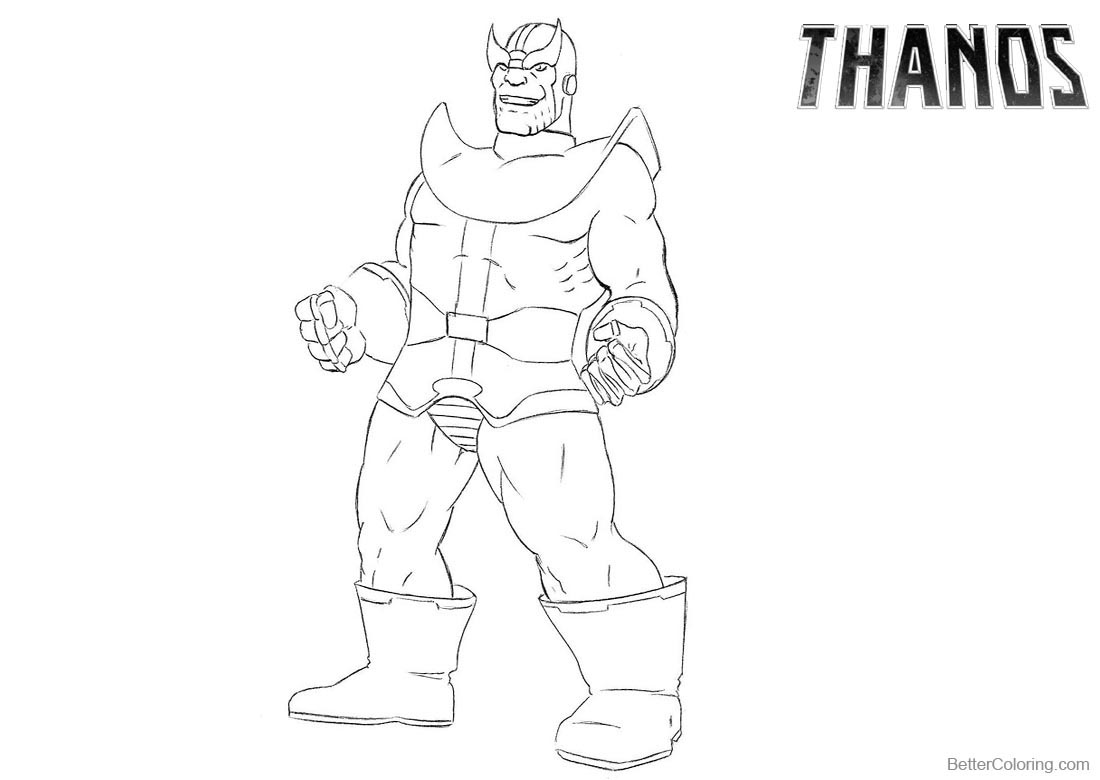 Thanos Coloring Pages Simple Drawing printable for free