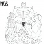 Thanos Coloring Pages with Marvel Characters