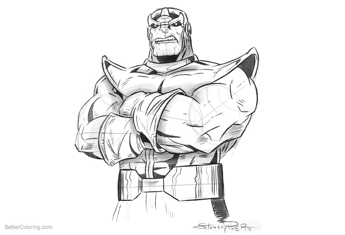 Download Thanos from Avengers Infinity War Coloring Pages by Andrew ...