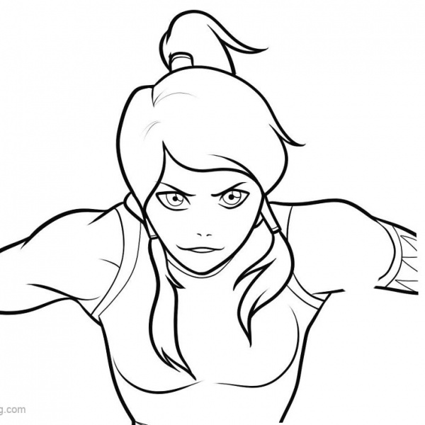 The Legend of Korra Coloring Pages Korra and Asami Kissing Free