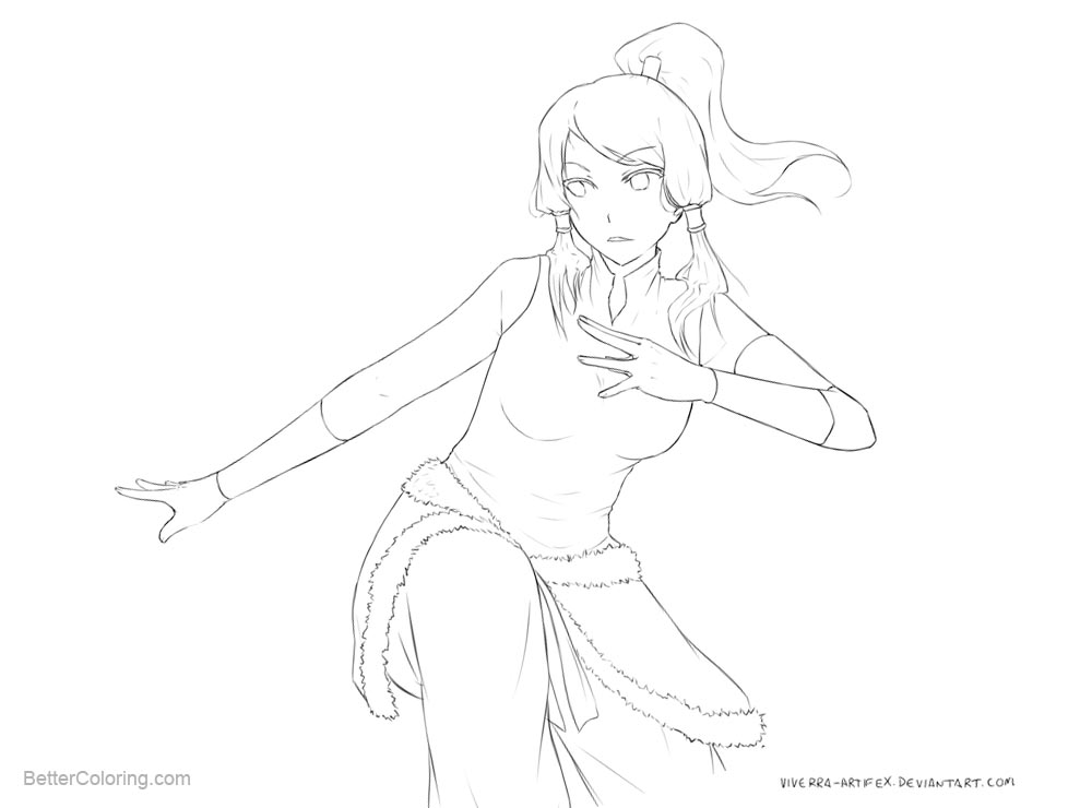 Free The Legend of Korra Coloring Pages Fanart by Artifedex printable