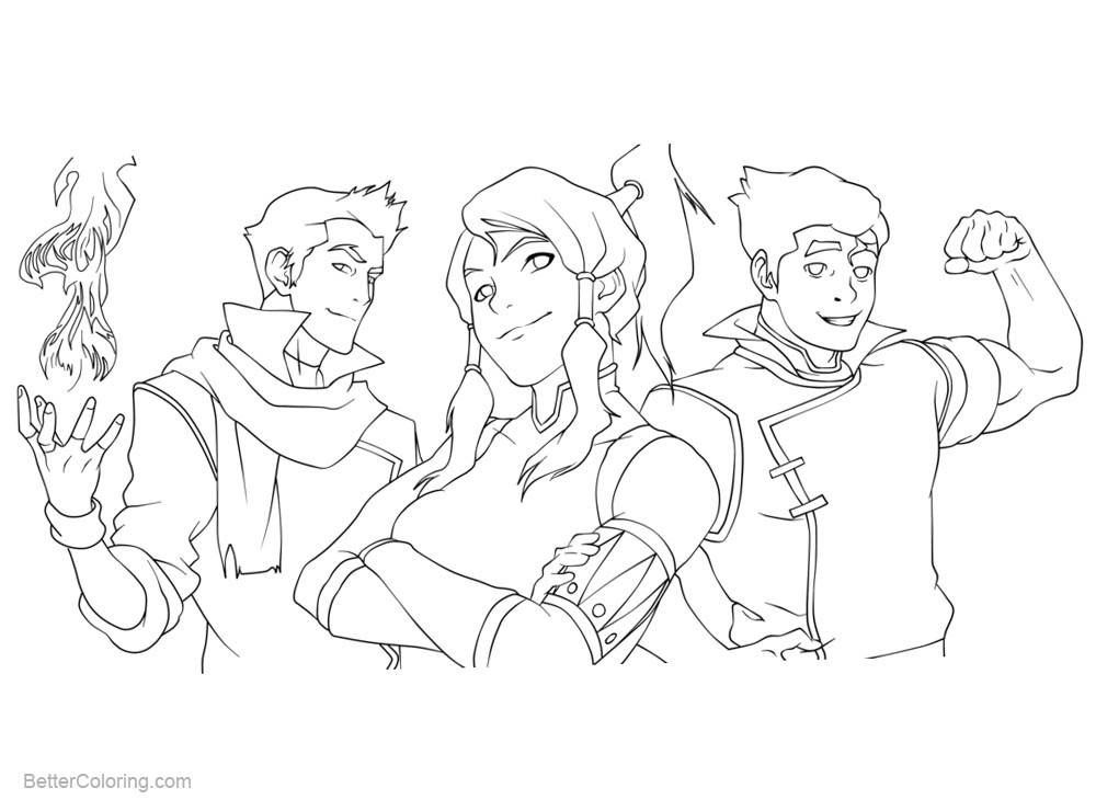 Free The Legend of Korra Coloring Pages Fanart by MiloPanic Printable for K...