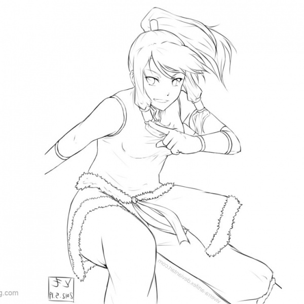 The Legend of Korra Coloring Pages Korra Drawing by ASiriusObsession