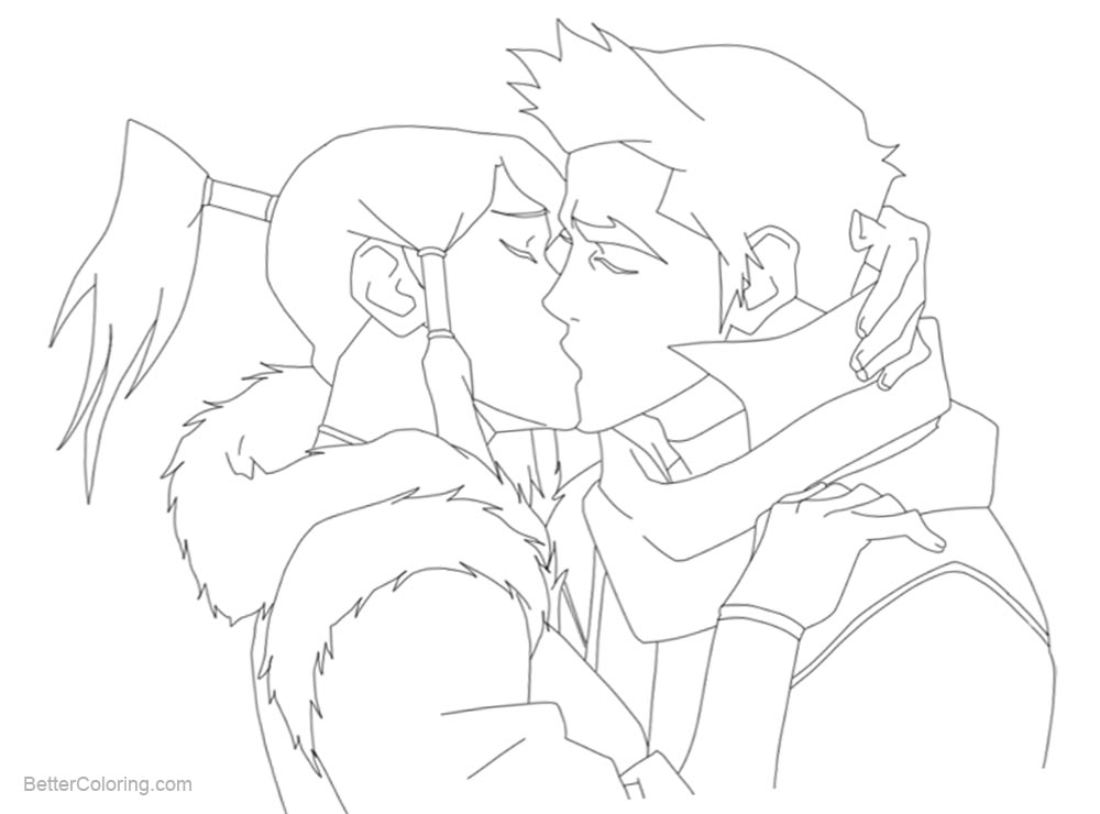 Free The Legend of Korra Coloring Pages Mako and Korra by rebelwings15 printable
