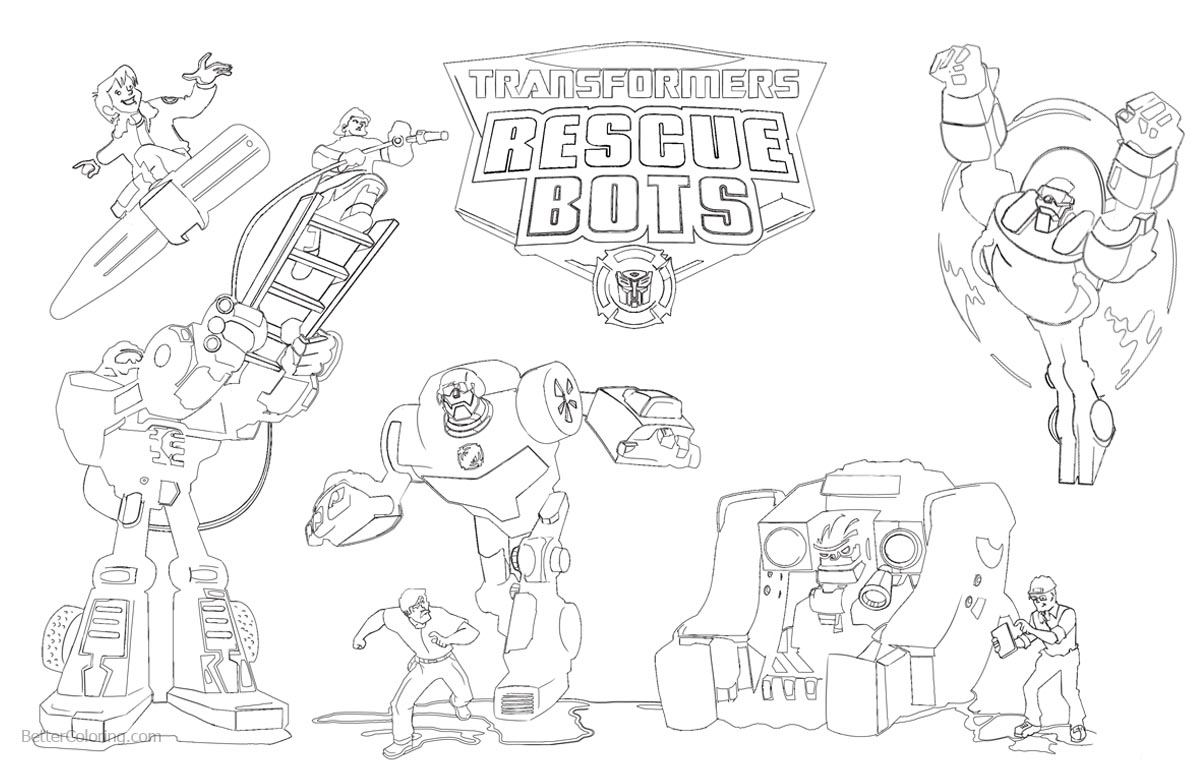transformers rescue bots coloring pages with logo  free