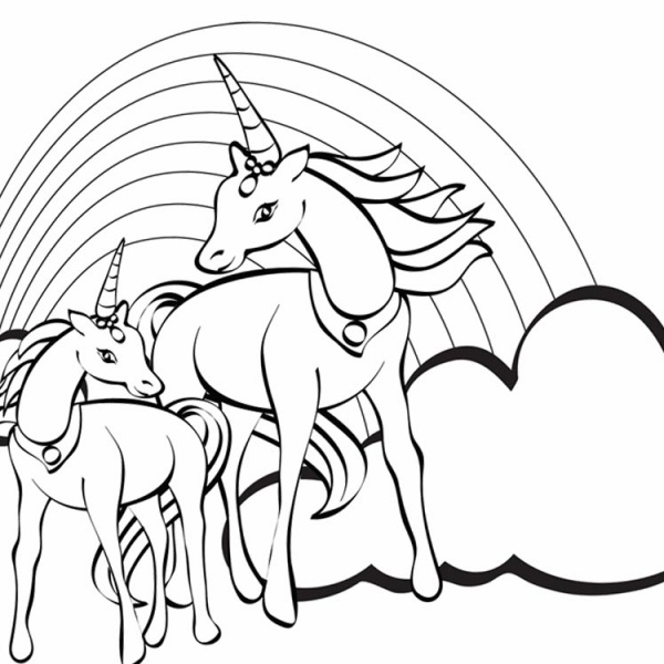 Rainbow Unicorn Coloring Pages - Free Printable Coloring Pages