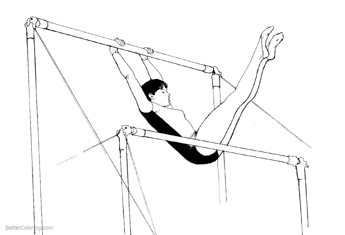 Download Gymnastics Bars Coloring Pages Sketch Coloring Page