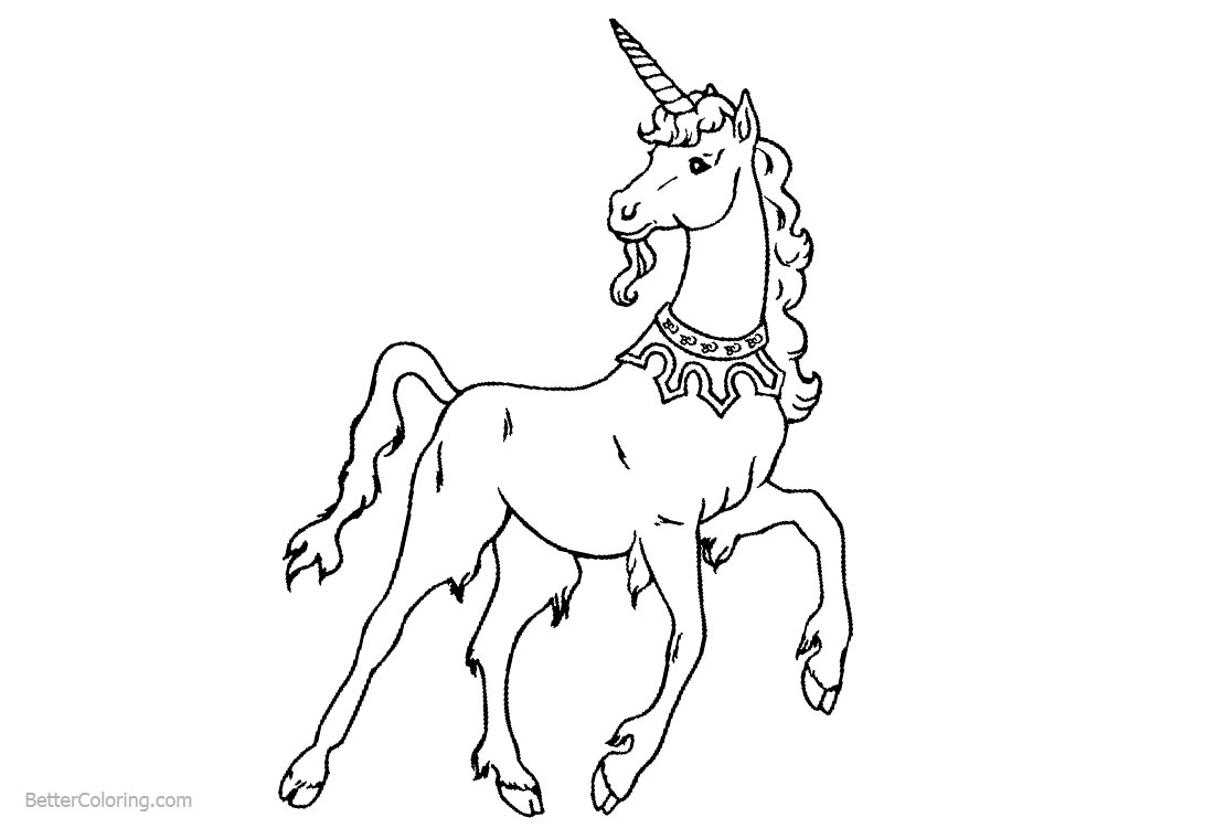 Unicorn Coloring Pages Black and White - Free Printable Coloring Pages