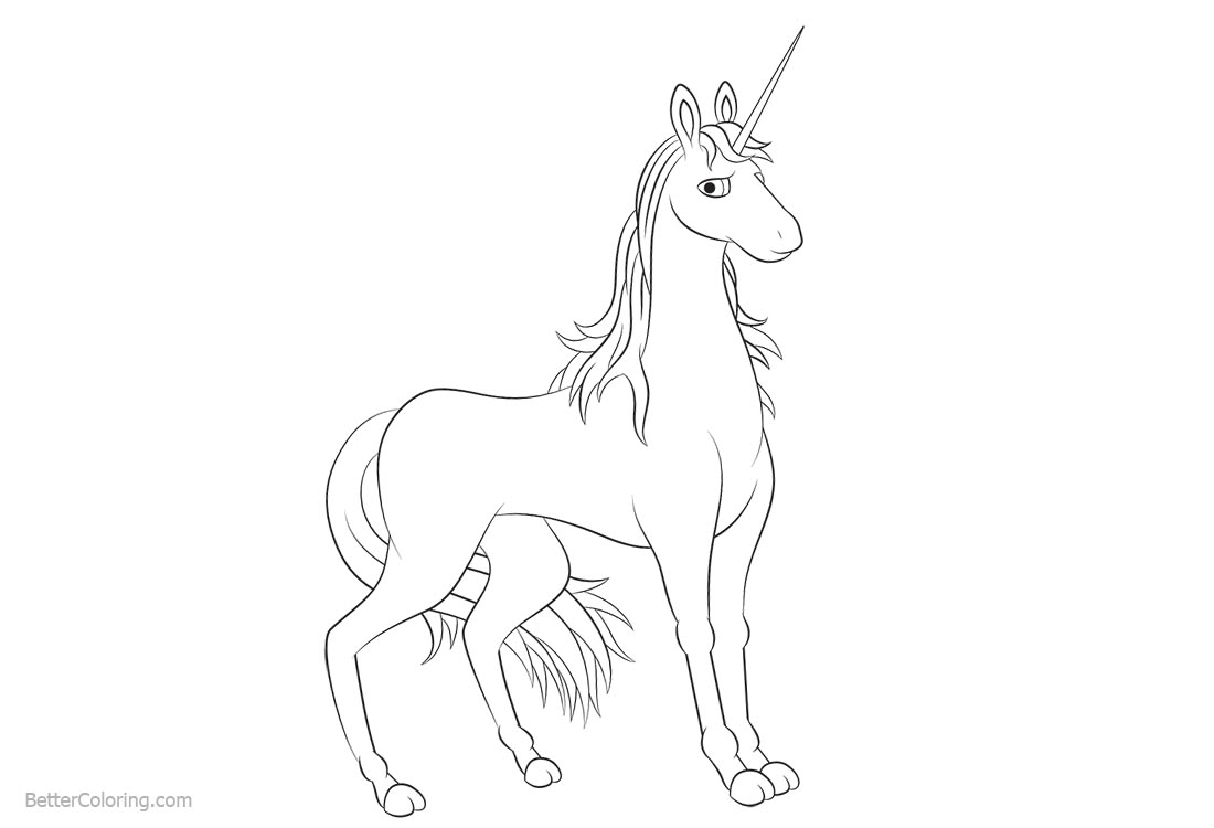 Unicorn Coloring Pages Cartoon Drawing - Free Printable Coloring Pages