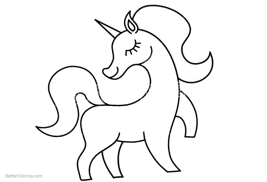 Simple Unicorn Outline Coloring Coloring Pages