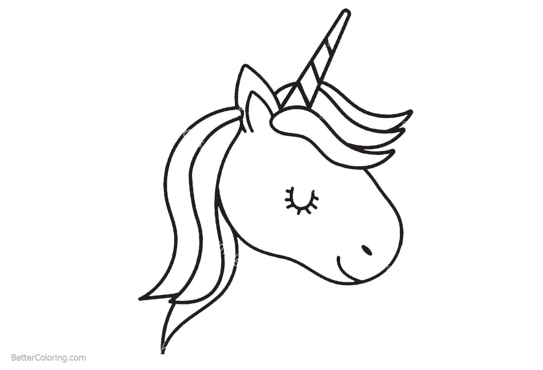Unicorn Coloring Pages Eyes Closed printable for free