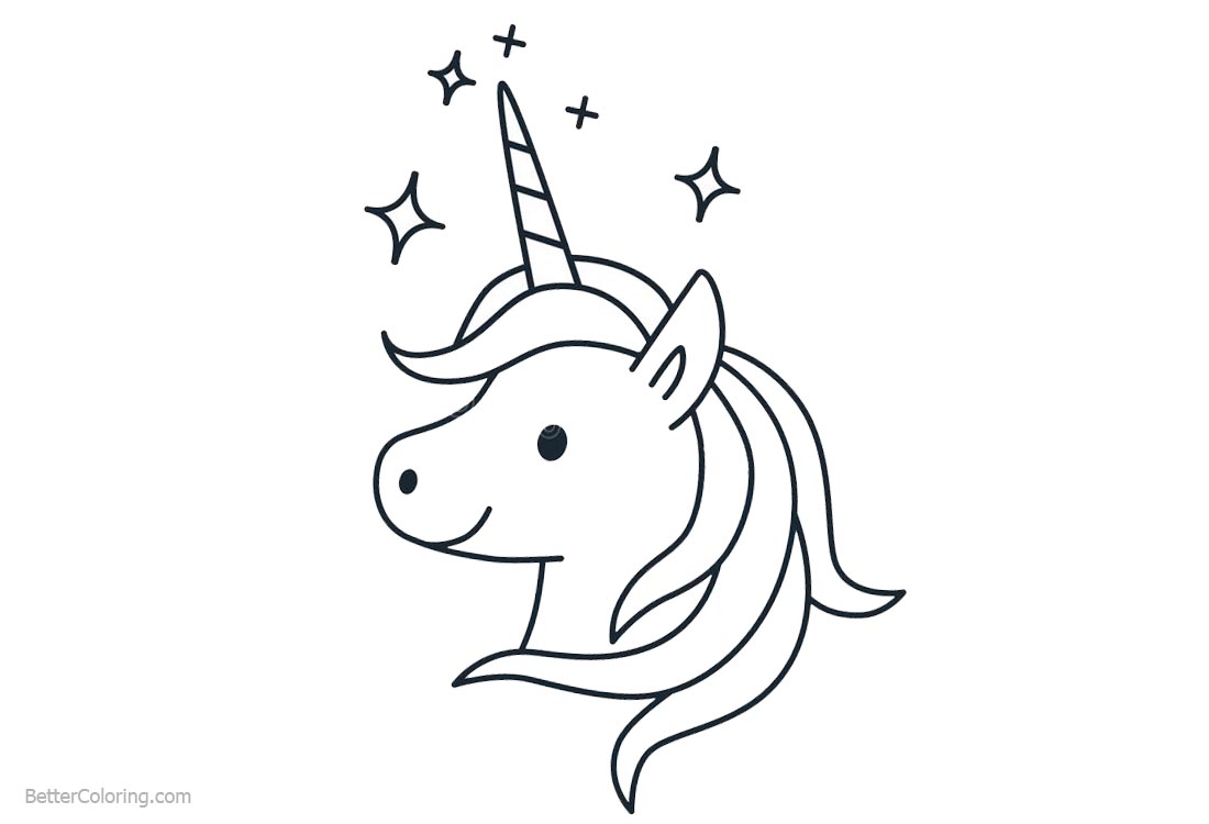 Unicorn Coloring Pages Head Clipart - Free Printable Coloring Pages