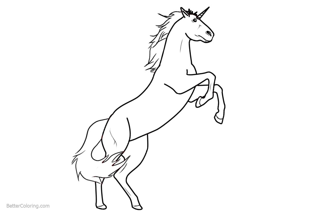 Unicorn Coloring Pages Jumping - Free Printable Coloring Pages