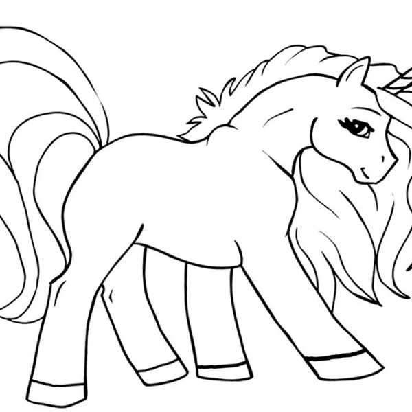 Two Unicorns Coloring Pages with Rainbow - Free Printable Coloring Pages