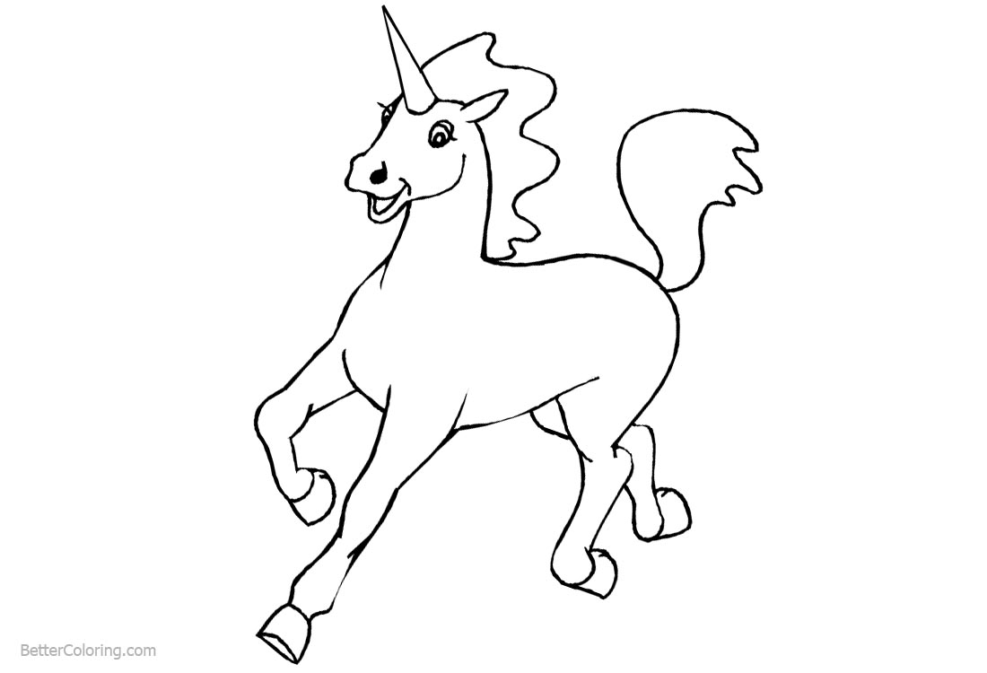 Unicorn Coloring Pages Running printable for free