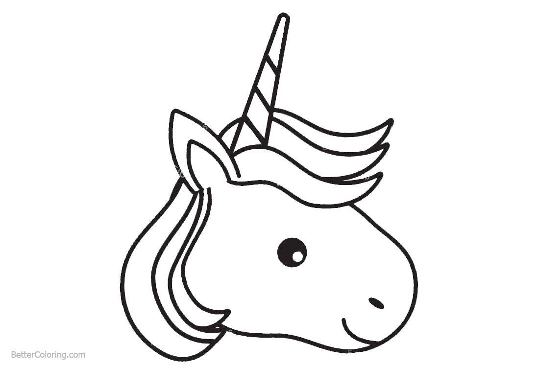 Unicorn Head Coloring Pages printable for free