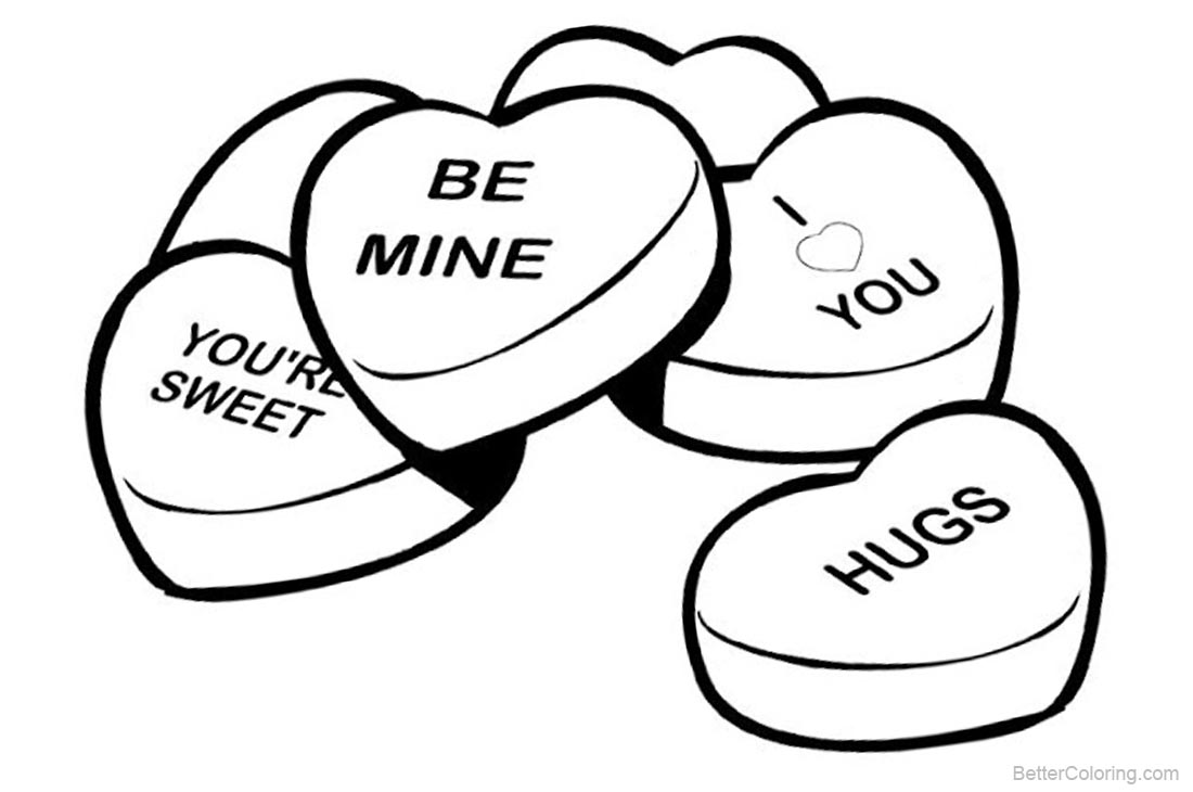 Valentines Day Coloring Pages Hearts printable for free