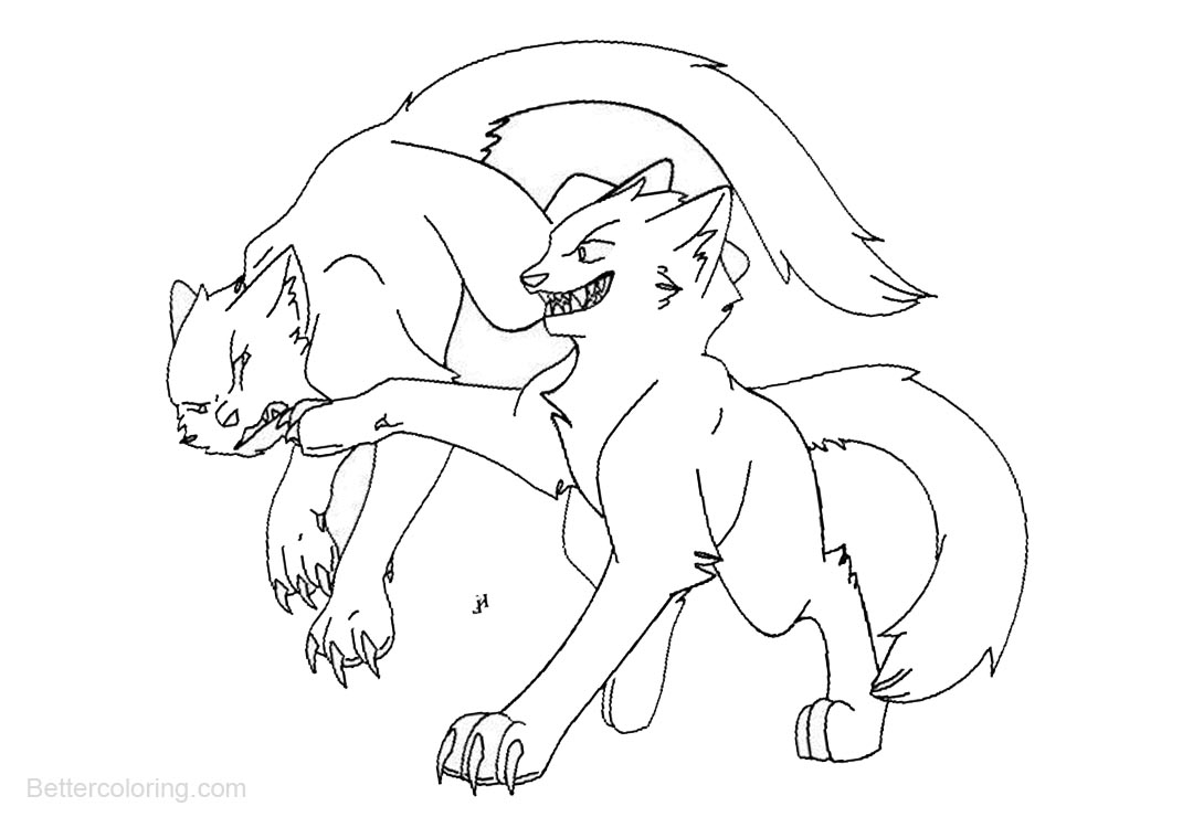 Warrior Cats Coloring Pages Playing - Free Printable ...