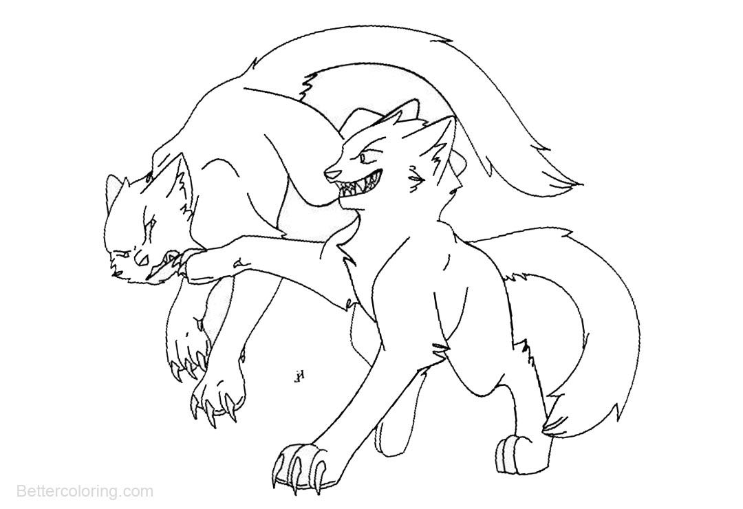 Warrior Cats Coloring Pages Playing - Free Printable Coloring Pages