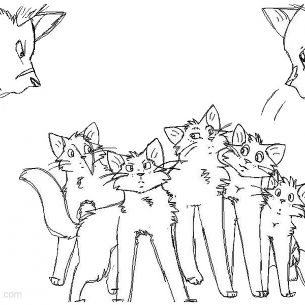Warrior Cats Coloring Pages Two Cats Fighting Free Printable Coloring