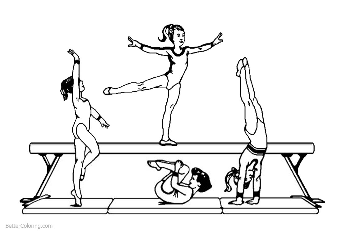 Woman Gymnastics Coloring Pages Free Printable Coloring Pages