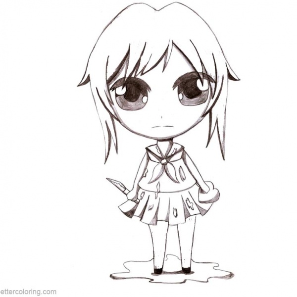 Ayano Aishi from Yandere Simulator Coloring Pages - Free ...