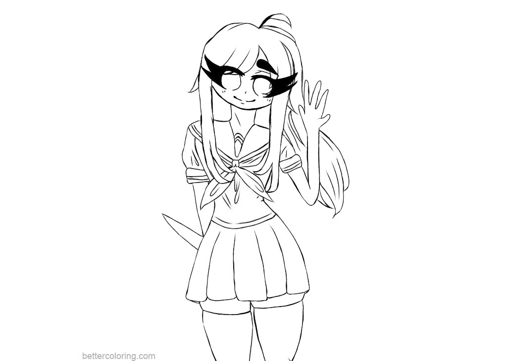 Yandere Simulator Coloring Pages Clipart Free Printable Coloring Pages