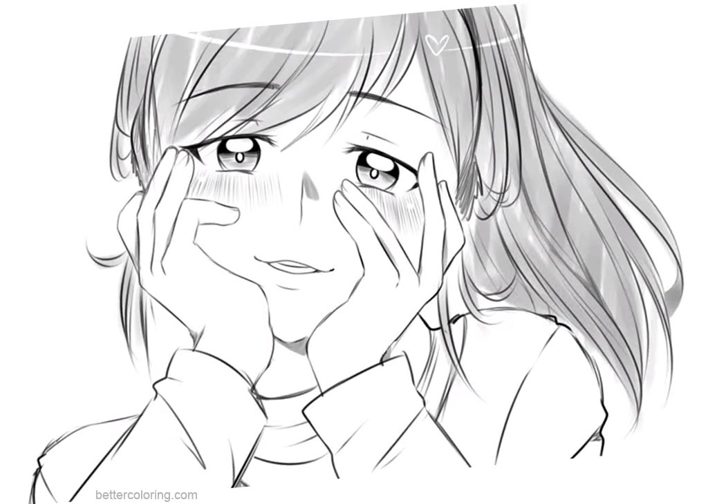 Free Yandere Simulator Coloring Pages Face Drawing printable