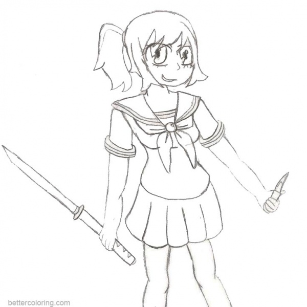 Yandere Simulator Coloring Pages Chibi Yandere Chan by Aprict - Free