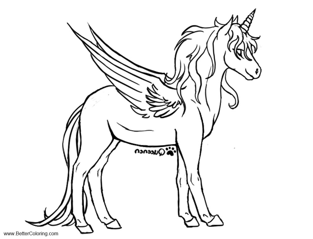 Alicorn Coloring Pages Base by Queenen Free Printable Coloring Pages