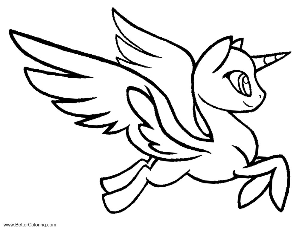 Alicorn Coloring Pages Line Art Base by Nemmikins Free Printable