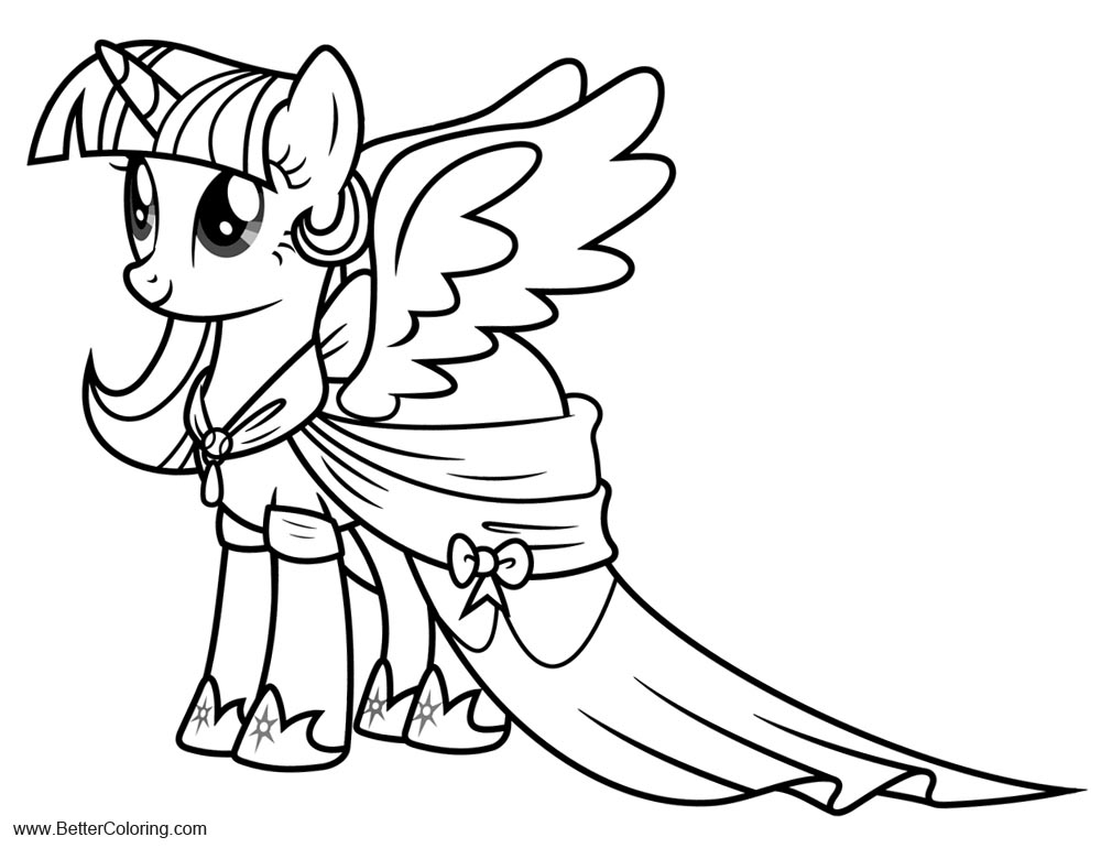 alicorn coloring pages mlp twilight sparkle  free