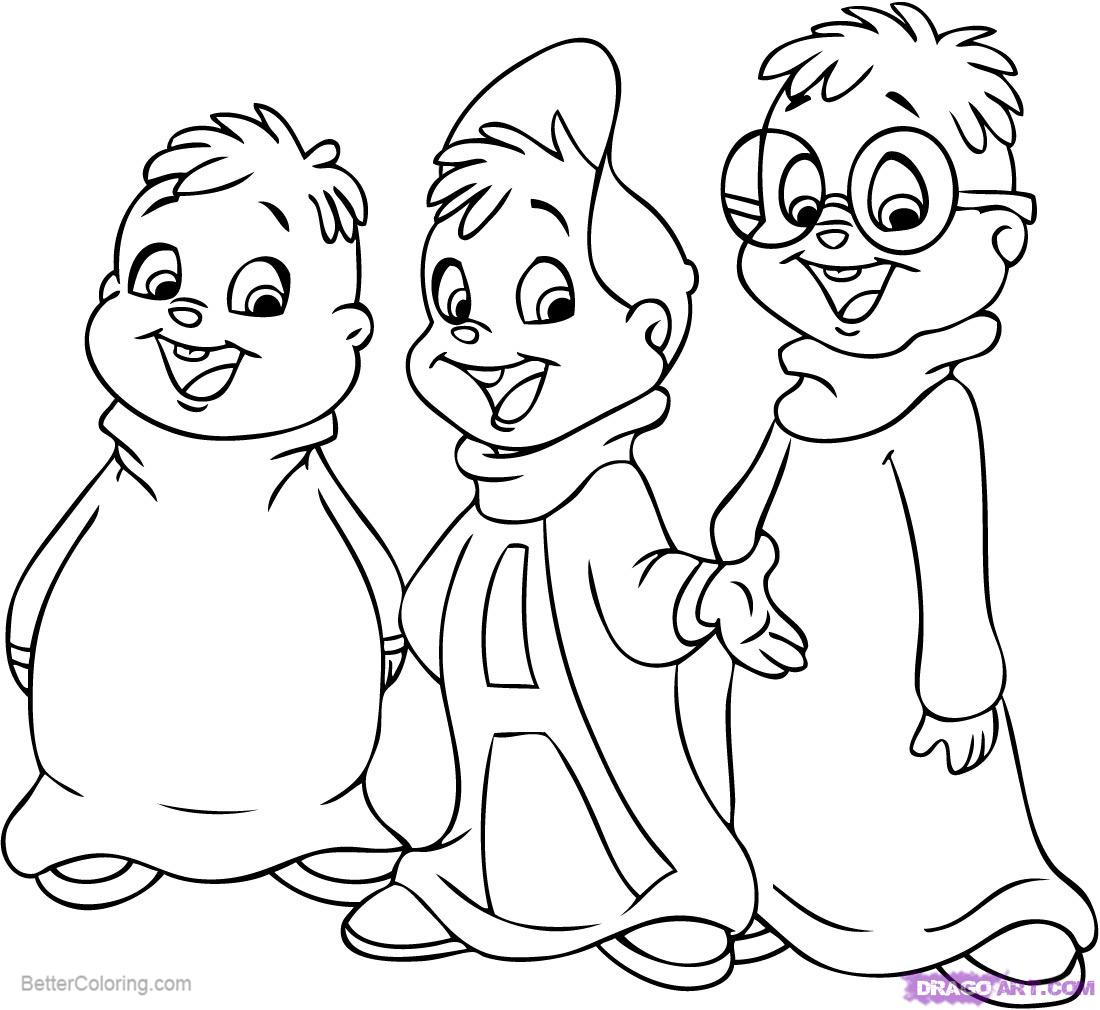 Free Alvin and the Chipmunks Coloring Sheets printable