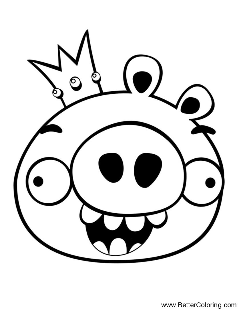 Angry Birds Coloring Pages King Pig - Free Printable  