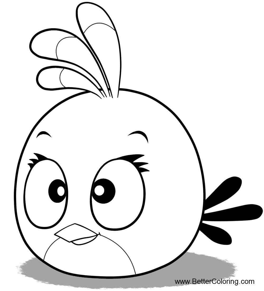 Free Angry Birds Coloring Pages Line Drawing printable