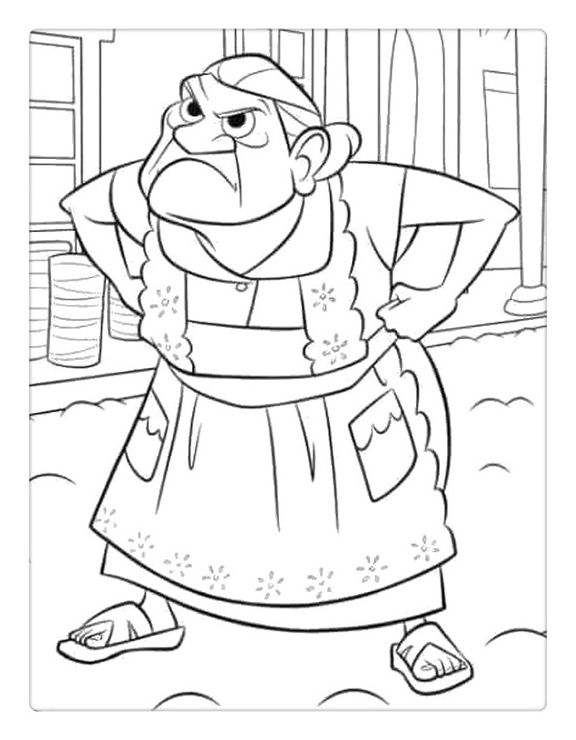 Free Angry Grandma from Coco Coloring Pages printable
