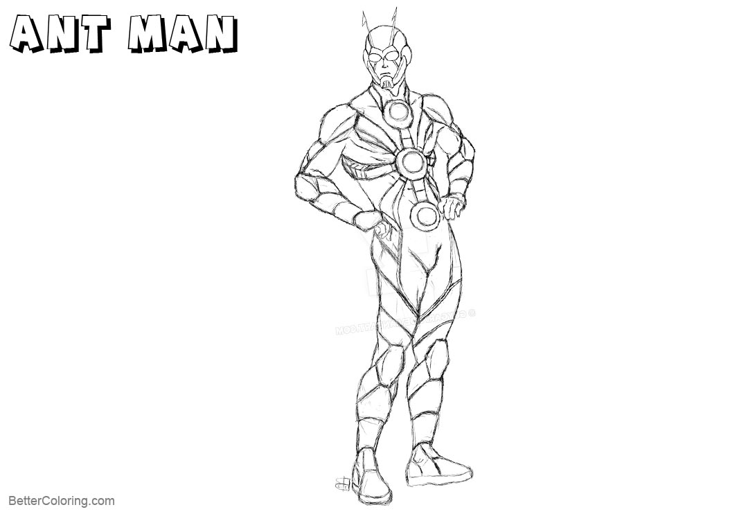 Free Ant Man Coloring Pages Head Sketch by Redesign Sketch by guygar79 printable