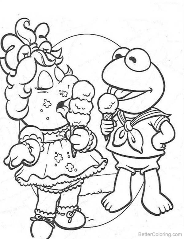 Free Baby Miss Piggy from Muppet Babies Coloring Pages printable