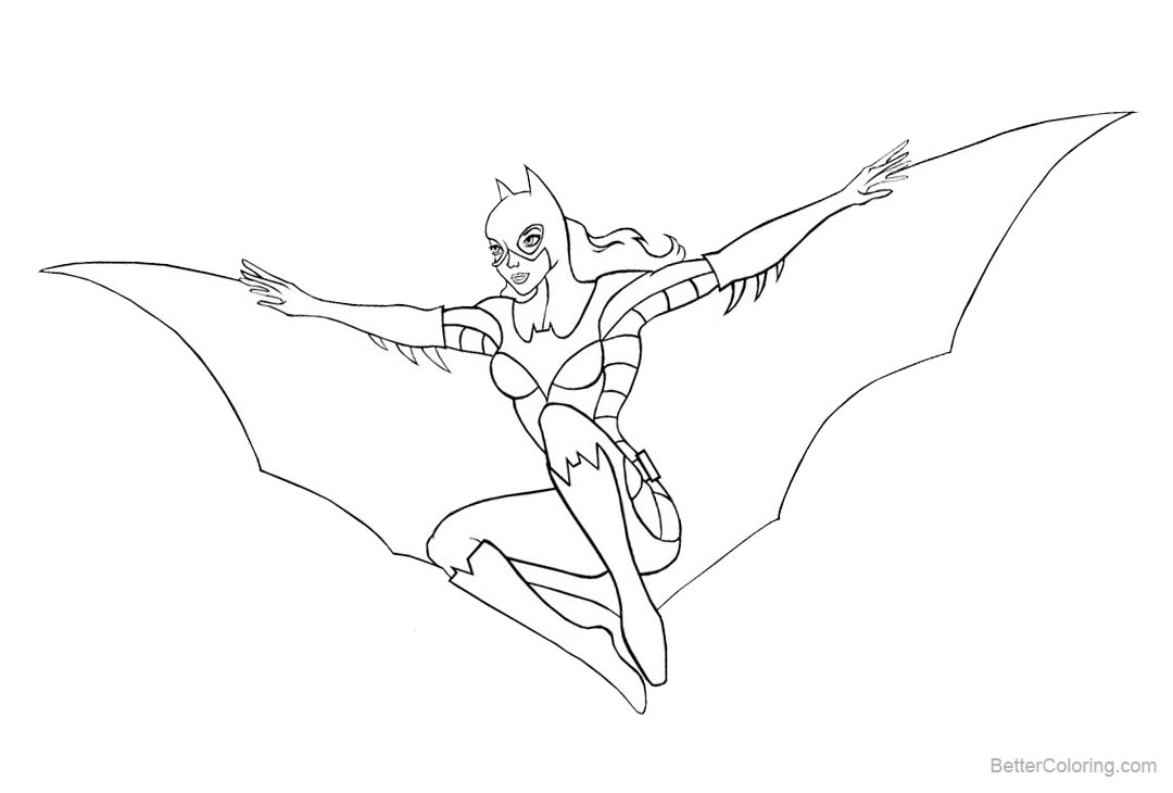 Batgirl Coloring Pages Hand Drawing by owlcitydreamer Free Printable