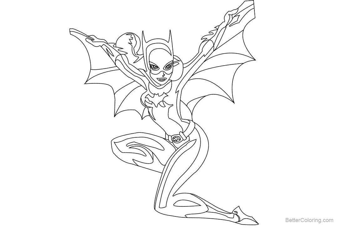 Free Batgirl Coloring Pages Line Art by inoka printable
