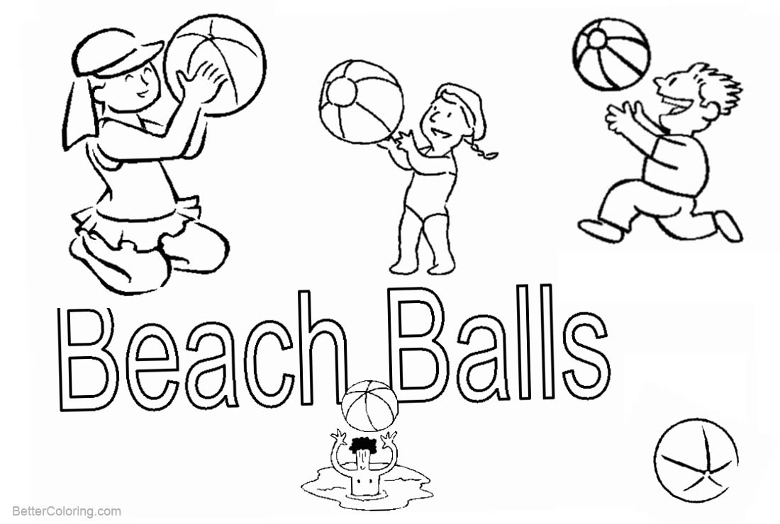 Free Beach Ball Coloring Pages Clipart printable