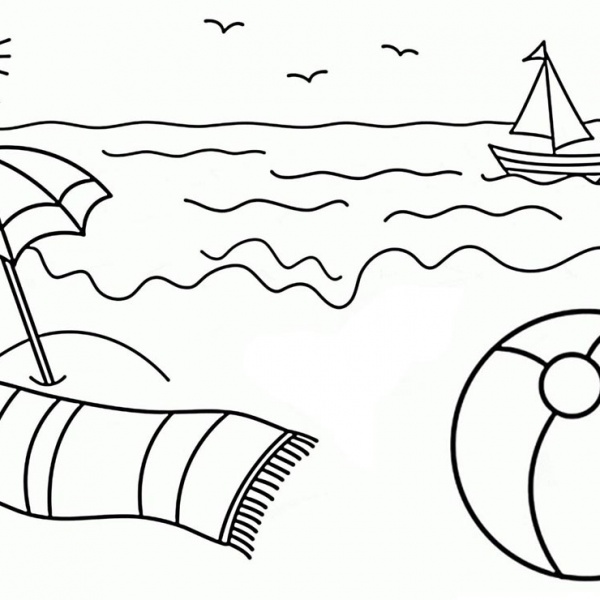 Simple Beach Ball Coloring Pages - Free Printable Coloring Pages
