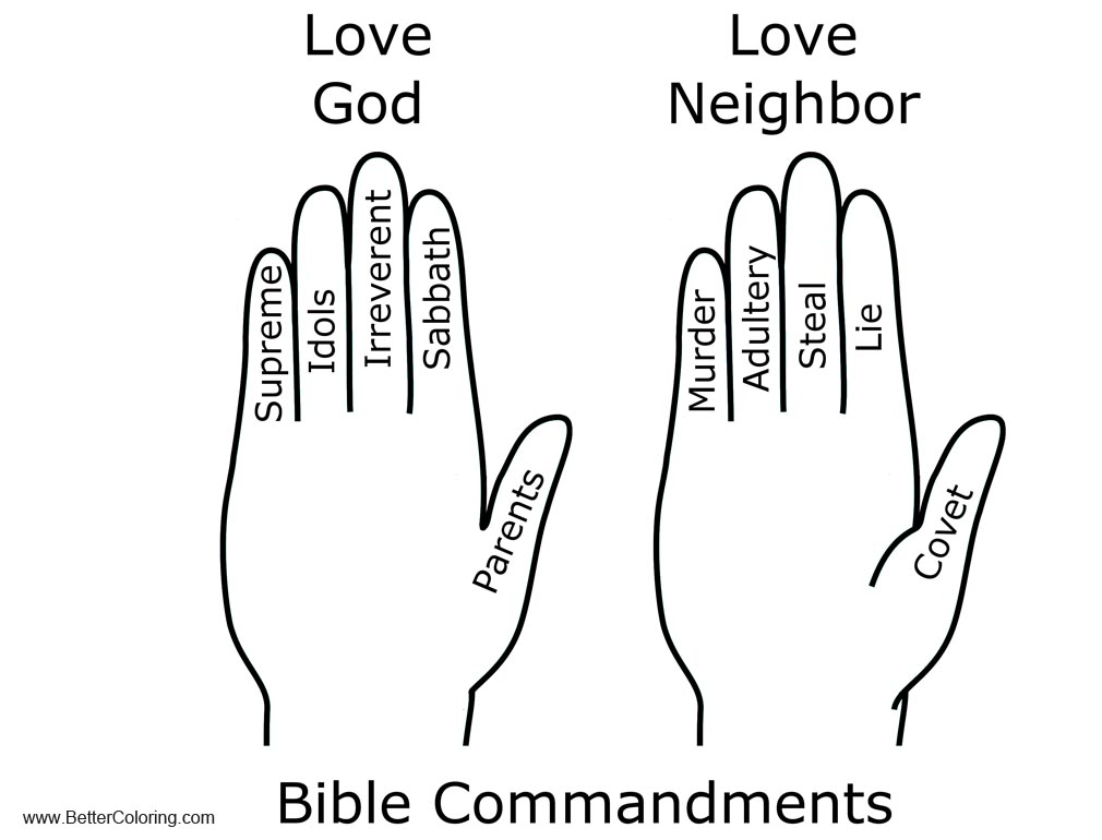 Free Bible Ten Commandments Coloring Pages printable