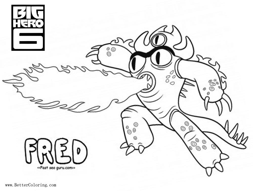 Free Big Hero 6 Coloring Pages Fred printable