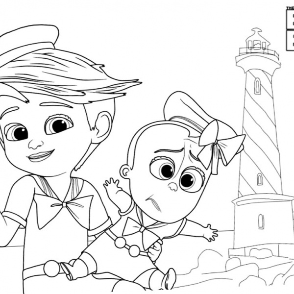 Boss Baby Coloring Pages with Parents Free Printable Coloring Pages