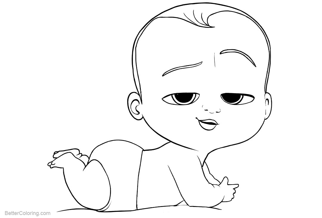 Free Boss Baby Coloring Pages on the Ground printable