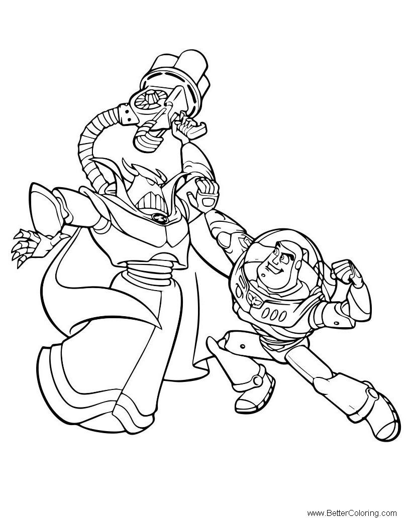 Buzz Lightyear Coloring Pages Fighting Free Printable Coloring Pages