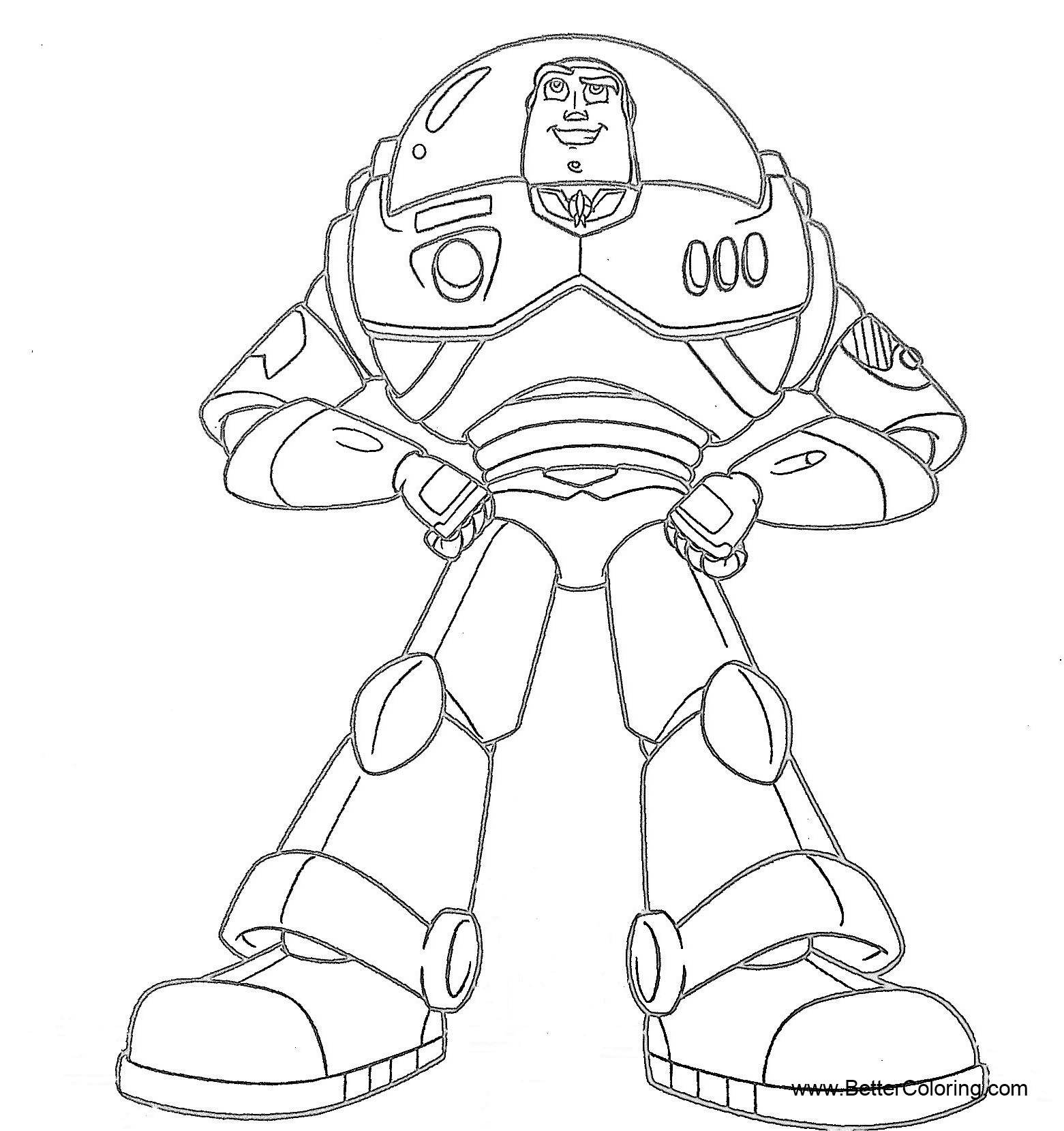 Buzz Lightyear Coloring Pages Simple Drawing - Free Printable Coloring