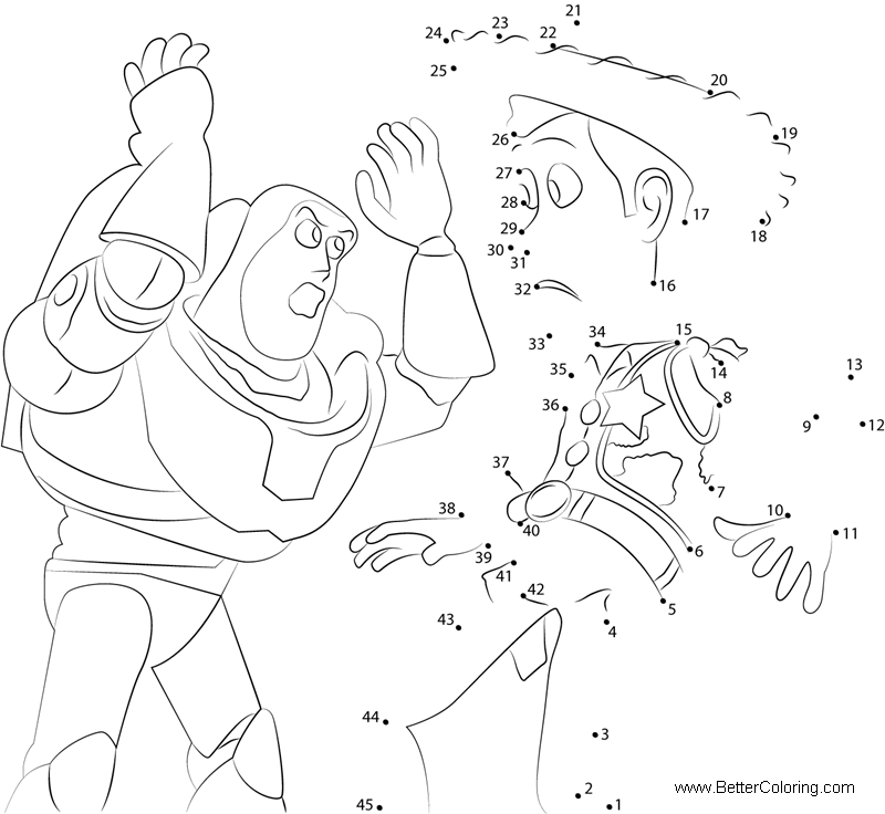 Free Buzz Lightyear Coloring Pages Toy Story Connect the Dots printable