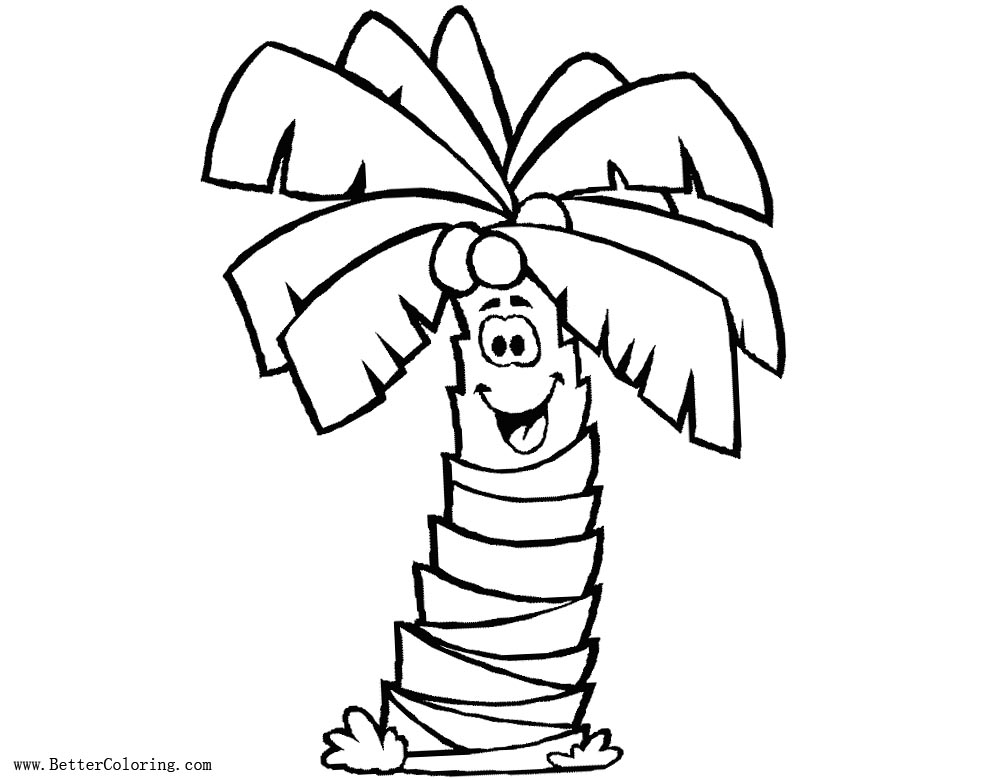 Free Cartoon Palm Tree Coloring Pages printable